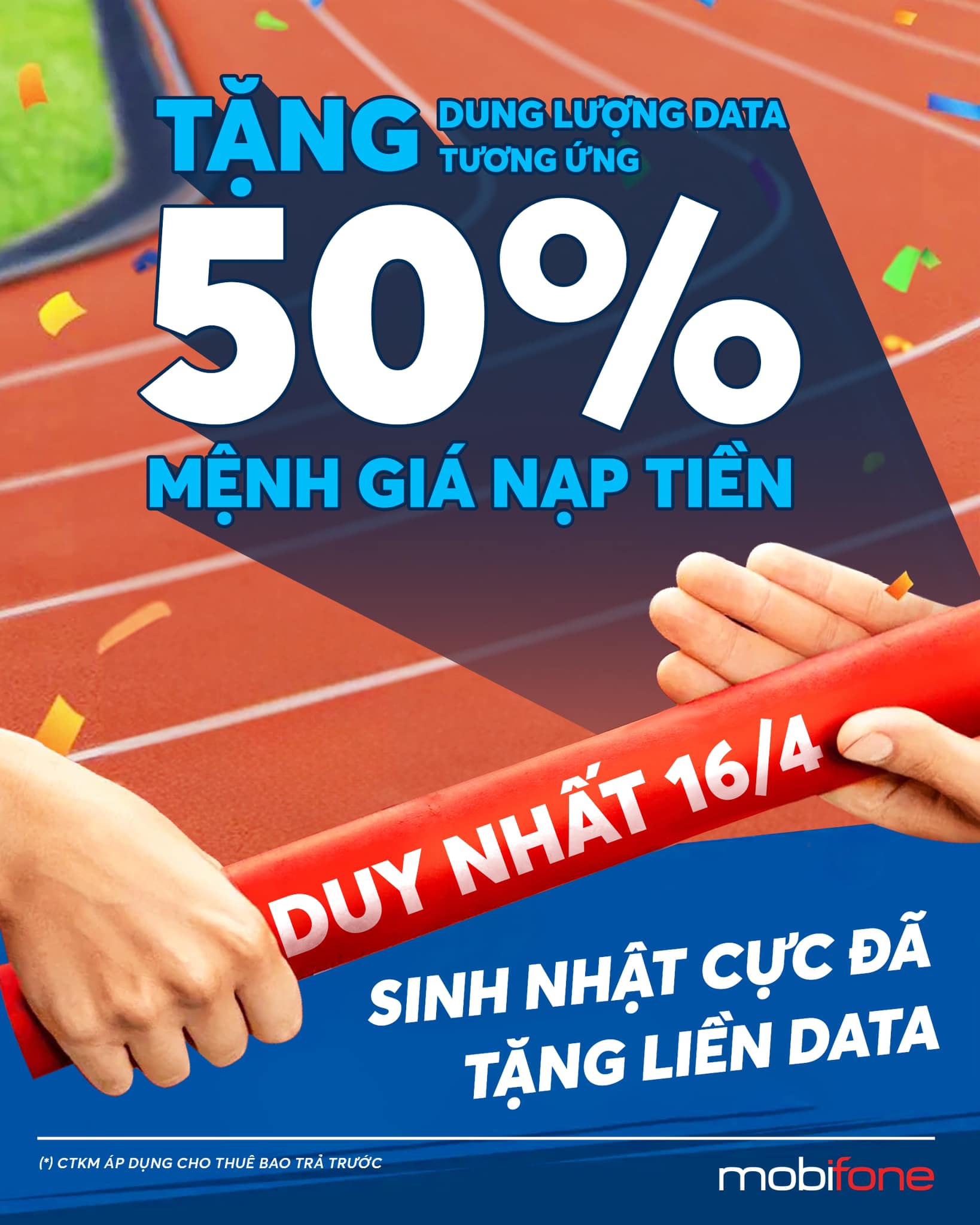 Khuyến mại nạp tiền tặng data mừng sinh nhật MobiFone 31 năm